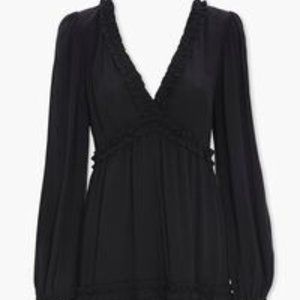 Forever 21 Black Ruffle-Trim Mini Dress Size Sm